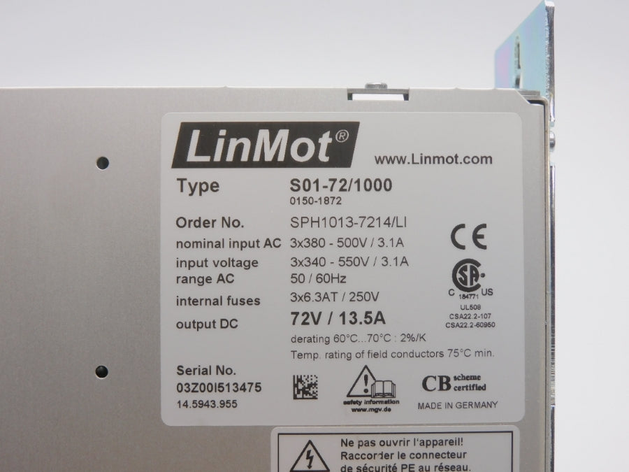 LINMOT S01-72/1000 0150-1872 340-550V 13.5A NSMP