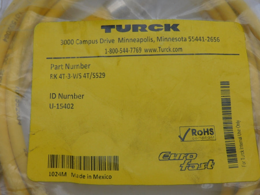 TURCK RK4T-3-WS4T/S529 U-15402 NSMP