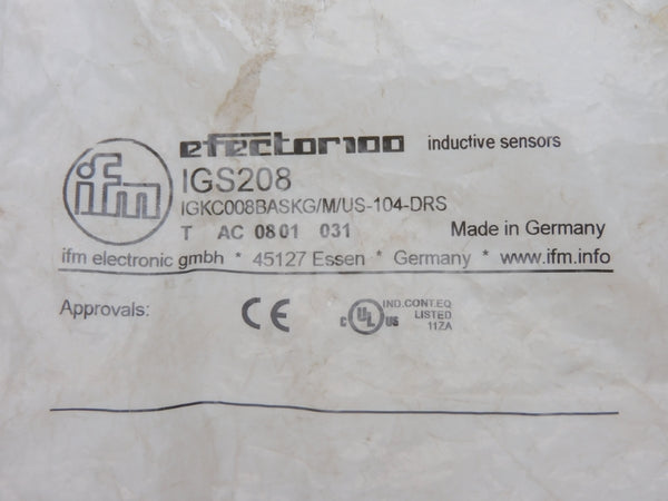 IFM EFECTOR IGKC008BASKG/M/US-104-DRS IGS208 NSMP