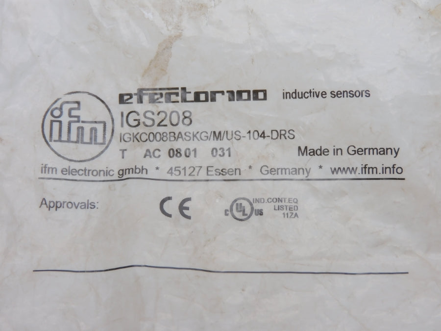 IFM EFECTOR IGKC008BASKG/M/US-104-DRS IGS208 NSMP