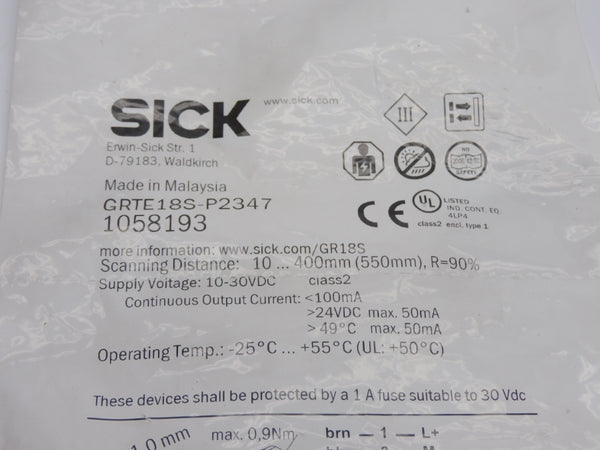 SICK GRTE18S-P2347 1058193 10-30VDC NSMP