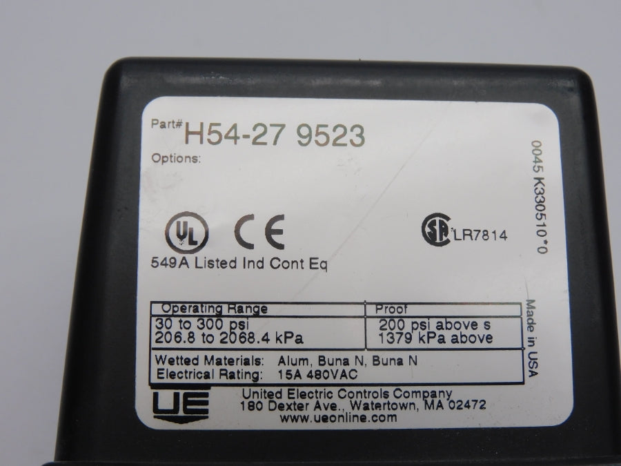 UNITED ELECTRIC H54-27 480VAC 15A 30-300PSI NSNP