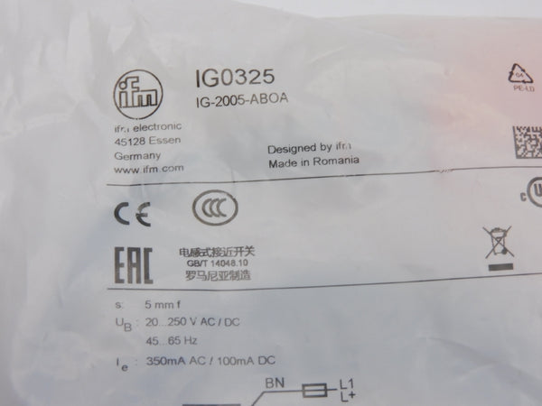 IFM EFECTOR IG-2005-ABOA IF0325 20-250VAC/DC NSMP