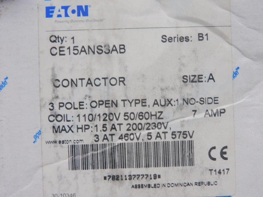 EATON CE15ANS3AB SER. B1 110/120V 7A NSMP