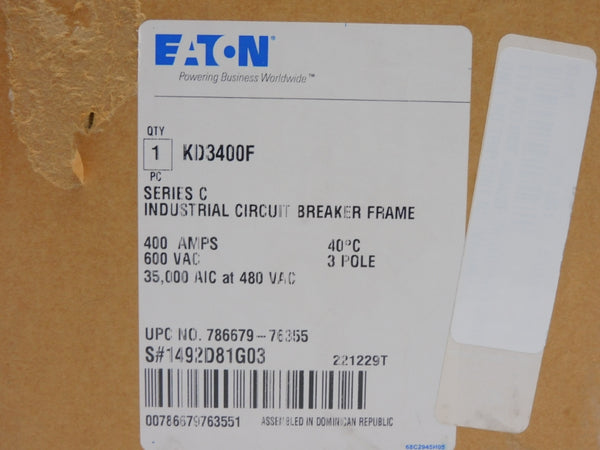 EATON KD3400F SER. C 600VAC 400A NSMP