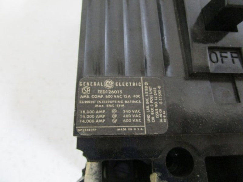 GENERAL ELECTRIC CIRCUIT BREAKER TED126015 UNMP
