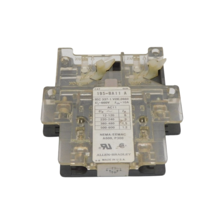 ALLEN BRADLEY 195-BA11 SER. A 660V 10A UNMP