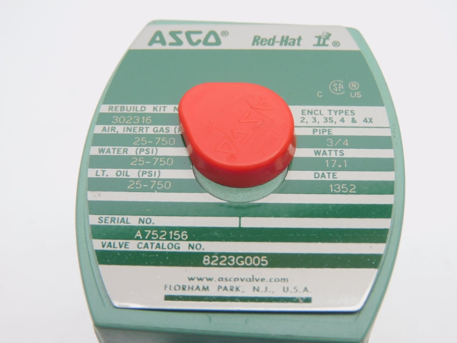 ASCO 8223G005 110/120V 25-750PSI 3/4" NSNP