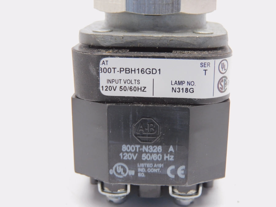 ALLEN BRADLEY 800T-PBH16GD1 SER. T 120V (WH) NSMP