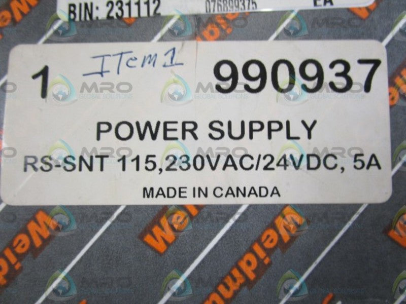 WEIDMULLER RS-SNT-115 NSMP