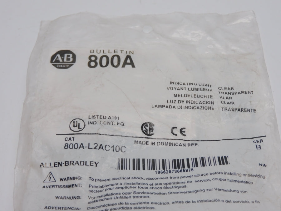 ALLEN BRADLEY 800A-L2AC10C SER. B 24-250V NSMP