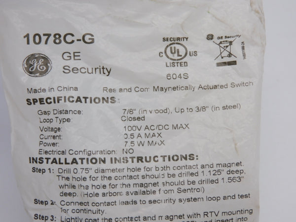 GENERAL ELECTRIC 1078C-G 100VAC/DC 0.5A NSMP