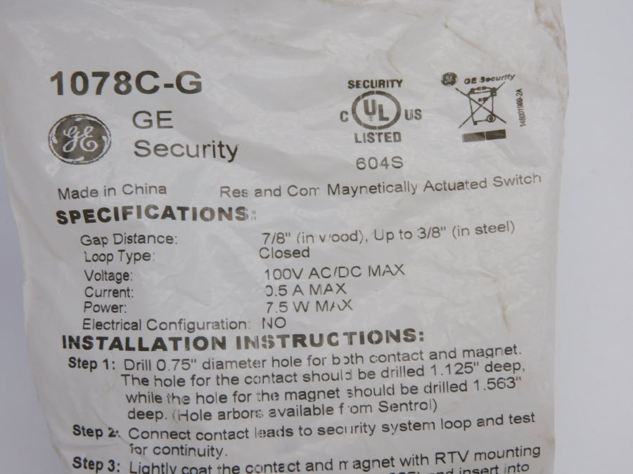 GENERAL ELECTRIC 1078C-G 100VAC/DC 0.5A NSMP