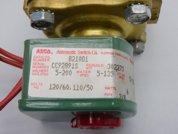 ASCO 8210D1 110/120V 5-200PSI 3/8" NSNP