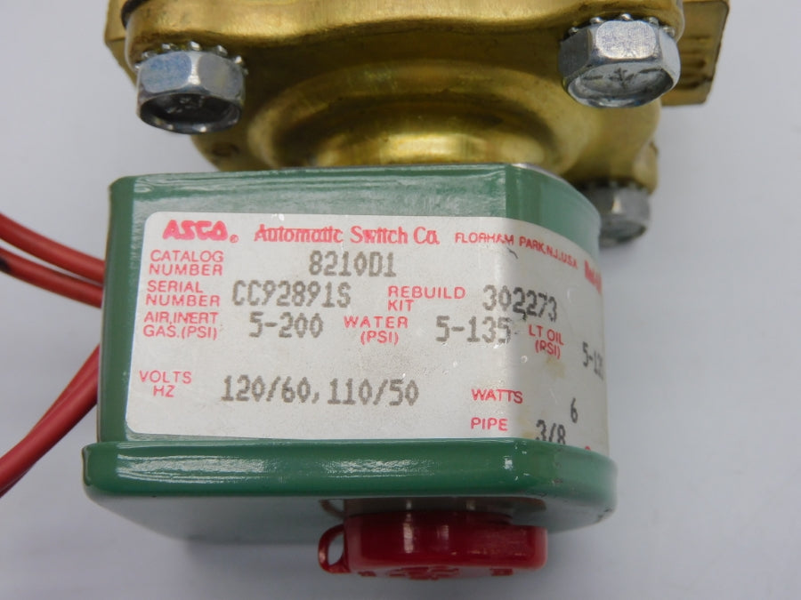 ASCO 8210D1 110/120V 5-200PSI 3/8" NSNP