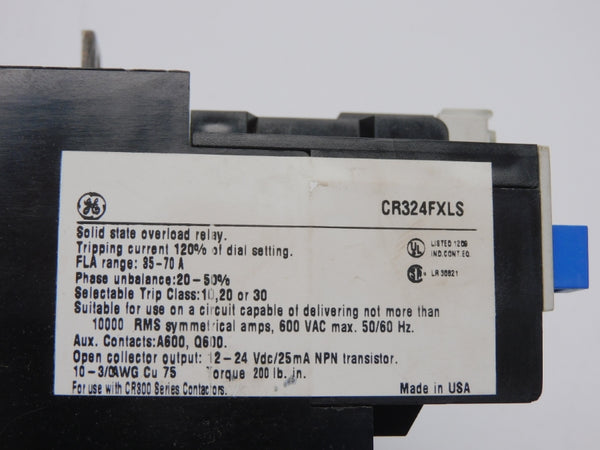GENERAL ELECTRIC CR324FXLS 600VAC 35-70A (AS PICTURED) UNMP
