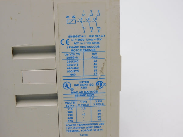 CUTLER HAMMER CE15LN3A77 SER. A1 110/120V 100A UNMP