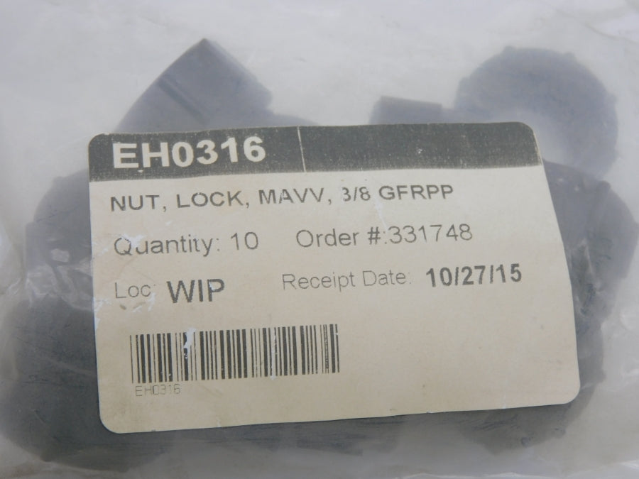 LOCK NUT EH0316 3/8" (PKG OF 10) NSMP