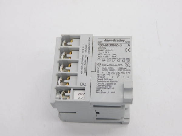 ALLEN BRADLEY 100-M09NZ2431 SER. A 24VDC 20A NSNP