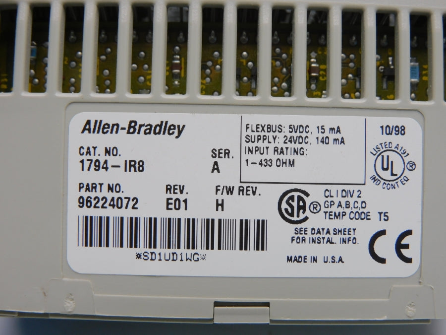 ALLEN BRADLEY 1794-IR8 SER. A F/W H REV. E01 24VDC NSNP