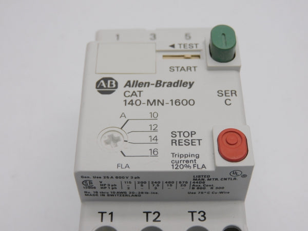 ALLEN BRADLEY 140-MN-1600 SER. C 600V 10-16A (AS PICTURED) UNMP
