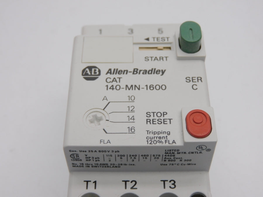 ALLEN BRADLEY 140-MN-1600 SER. C 600V 10-16A (AS PICTURED) UNMP