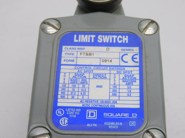 SQUARE D 9007FTSB1 SER. D 120-600V 20A NSNP