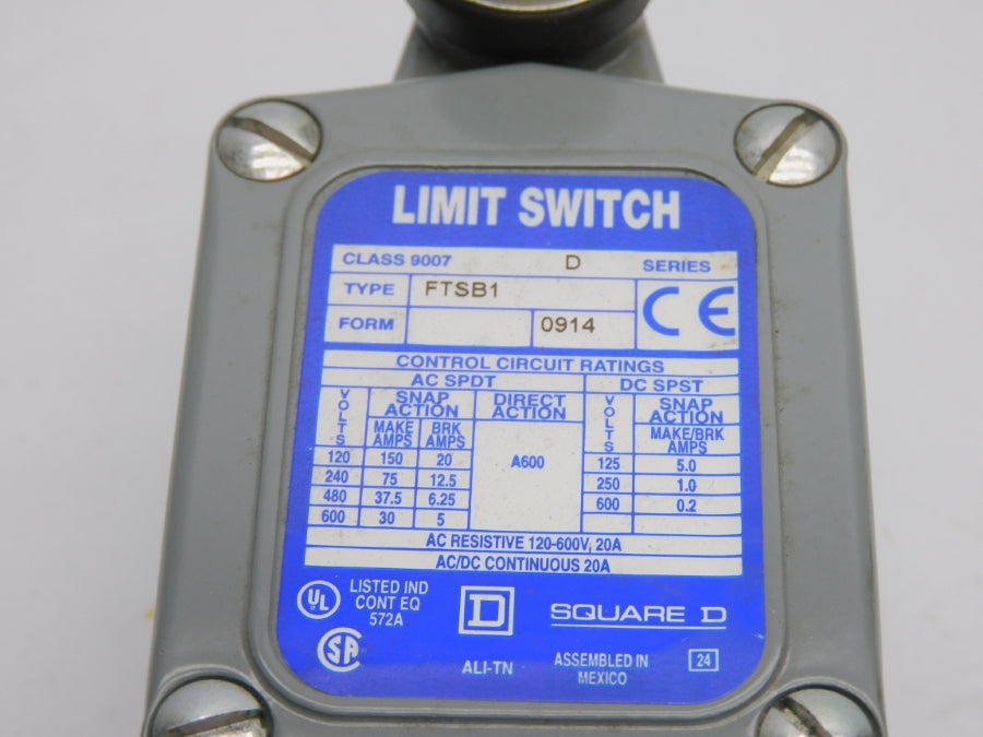 SQUARE D 9007FTSB1 SER. D 120-600V 20A NSNP