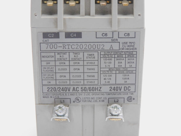 ALLEN BRADLEY 700-RTC20200U2 SER. A 220/240V 30A NSNP