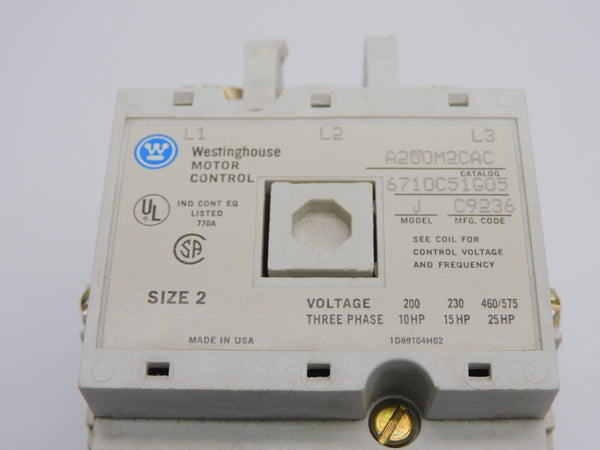 WESTINGHOUSE A200M2CAC 110/120VAC UNMP