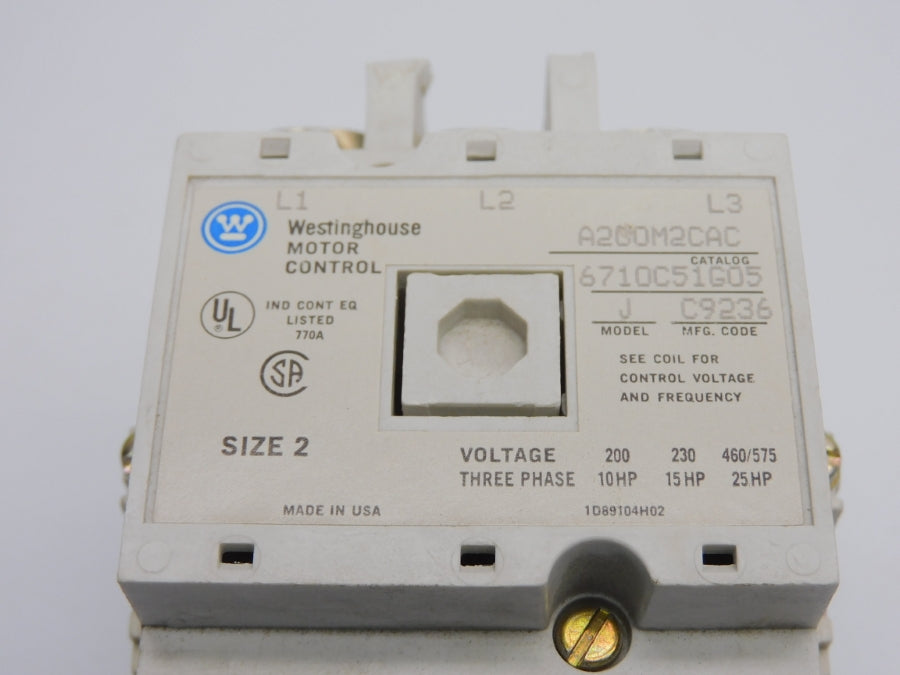 WESTINGHOUSE A200M2CAC 110/120VAC UNMP