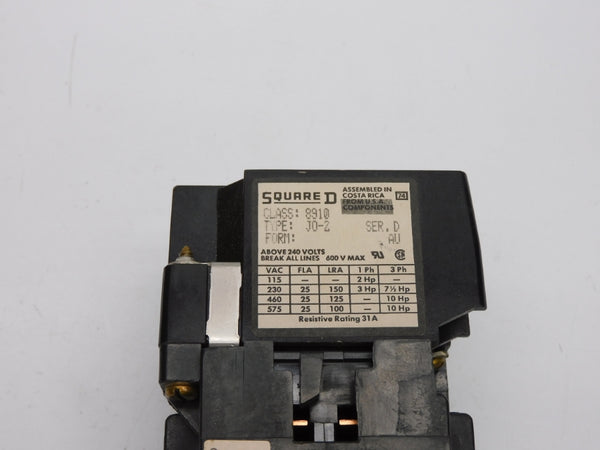 SQUARE D 8910JO2 SER. D 120V 25A NSMP