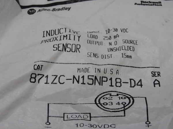 ALLEN BRADLEY 871ZC-N15NP18-D4 SER. A 10-30VDC NSMP