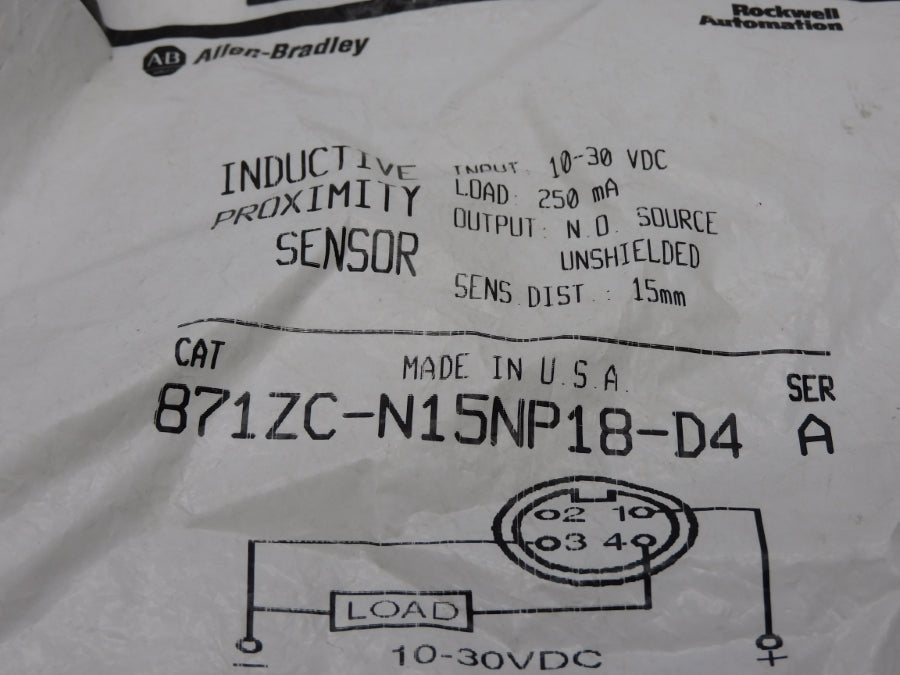 ALLEN BRADLEY 871ZC-N15NP18-D4 SER. A 10-30VDC NSMP