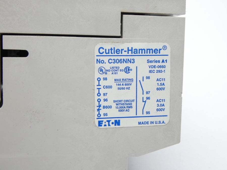 CUTLER HAMMER C306NN3 SER. A1 600V 144A NSNP