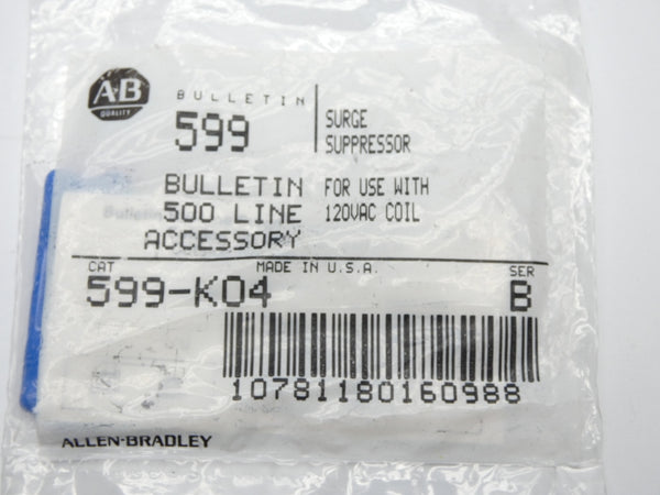 ALLEN BRADLEY 599-KO4 SER. B 120VAC NSMP