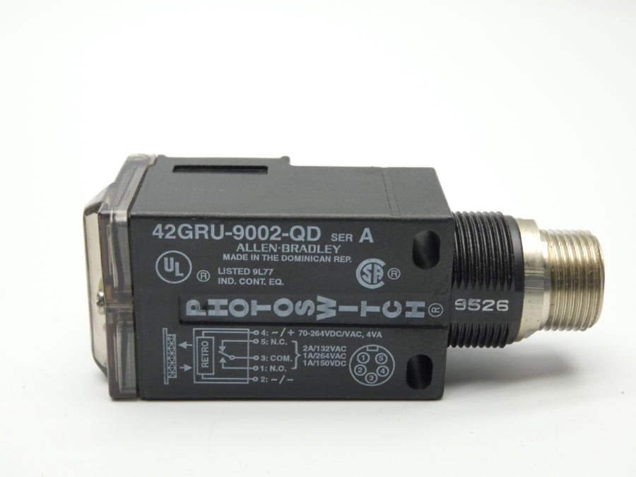ALLEN BRADLEY 42GRU-9002-QD SER. A 70-264VDC/AC 2A (BK/YL) NSMP