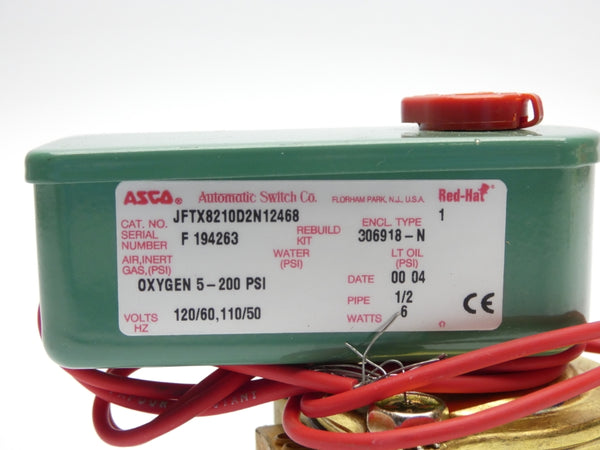 ASCO JFTX8210D2N12468 110/120V 5-200PSI 1/2" NSNP