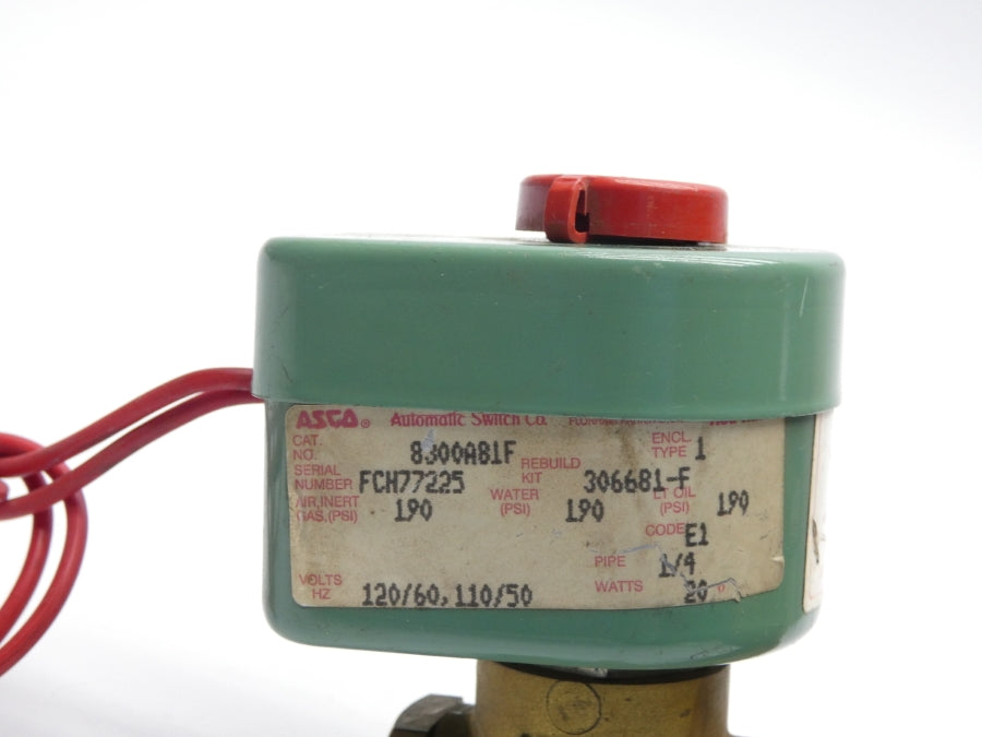 ASCO 8300A81F 110/120V 190PSI 1/4" NSNP