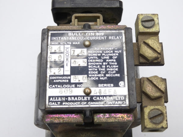 ALLEN BRADLEY 809-A04E SER. A 600V 3.2-9.1A (BR/YL) NSMP
