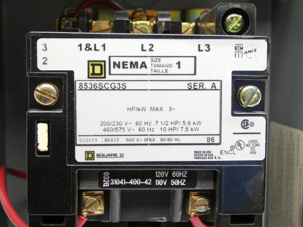 SQUARE D 8536SCG3S SER. A 110/120V NSNP