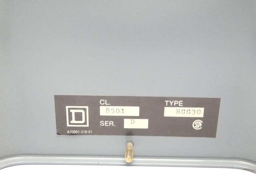 SQUARE D 8501HGG30 SER. D 120V 15A NSMP