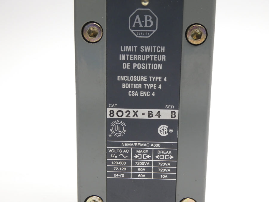 ALLEN BRADLEY 802X-B4 SER. B 120-600VAC 60A (AS IS) UNMP