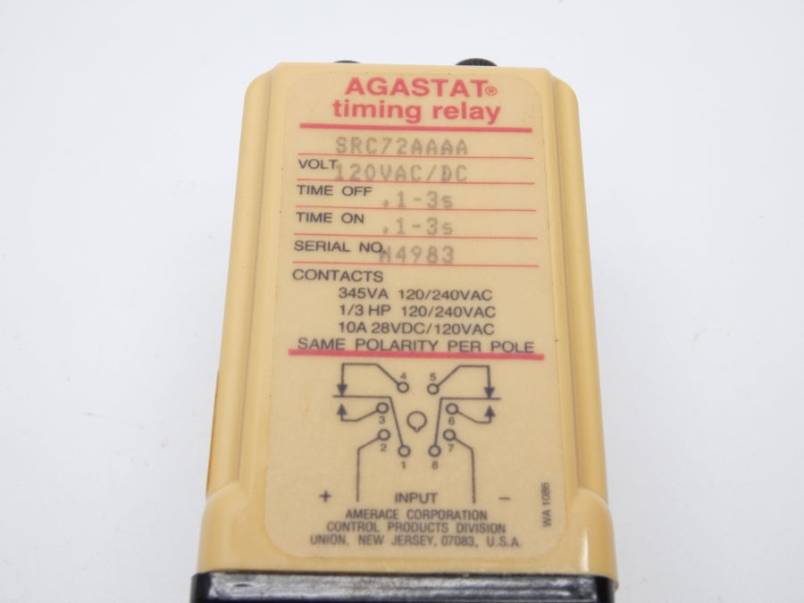 AGASTAT SRC72AAAA 120VAC/DC 10A .1-3S NSMP