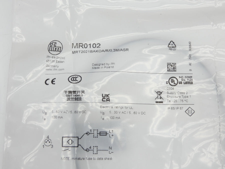 IFM EFECTOR MRT2021BAKOA/R/0.3M/ASR MR0102 5-60VDC NSMP