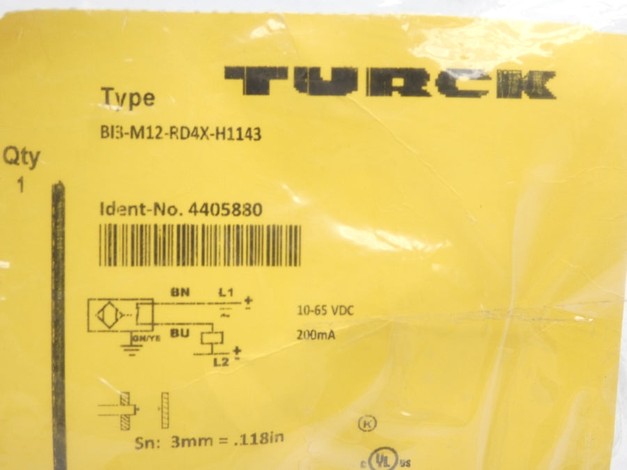 TURCK BI3-M12-RD4X-H1143 4405880 10-65VDC NSMP
