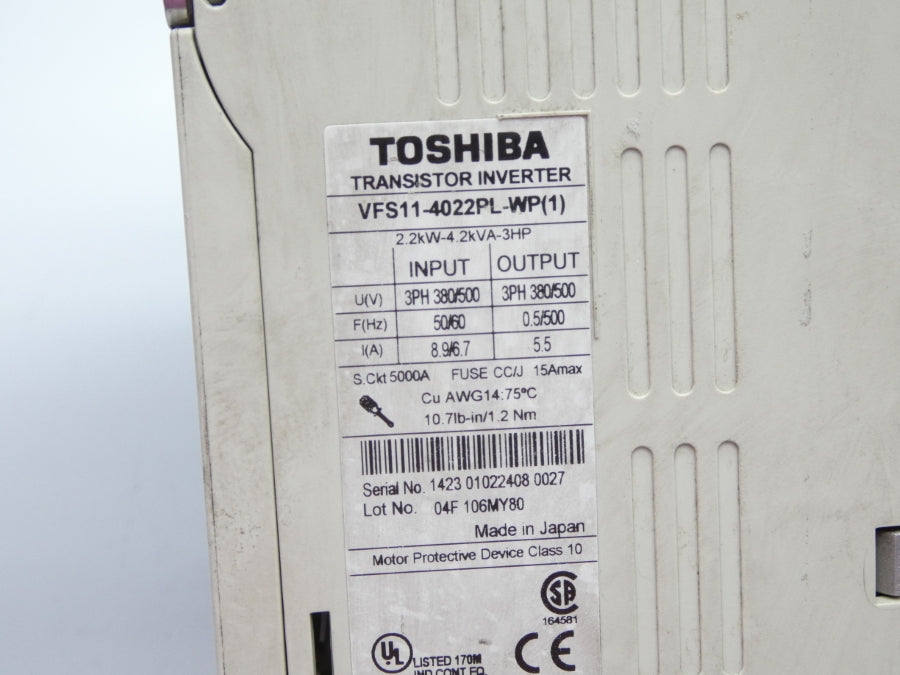 TOSHIBA VFS11-4022PL-WP(1) 380/500V 8.9/6.7A  UNMP