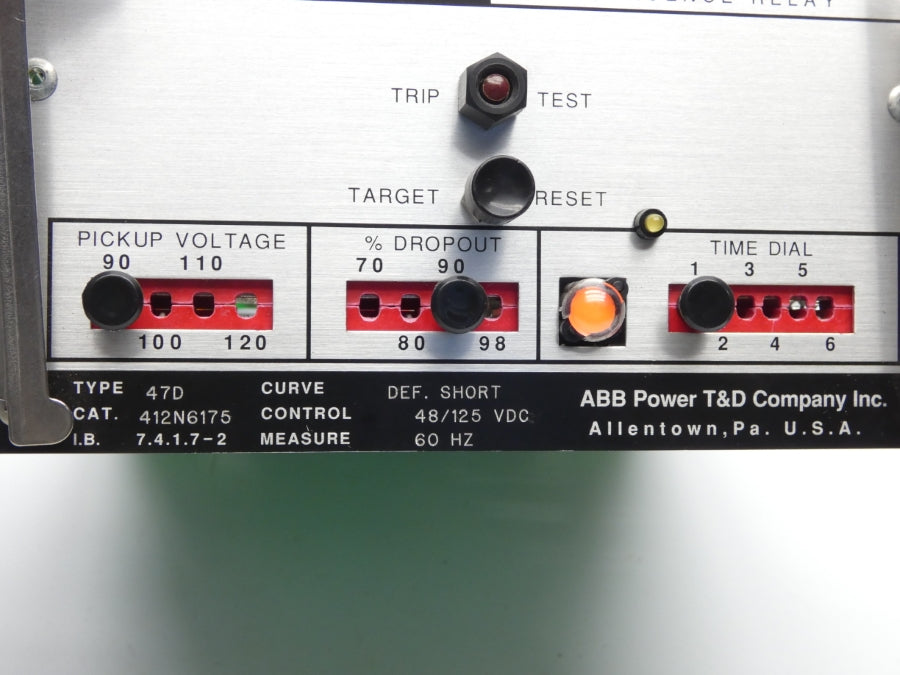 ABB POWER T&D CO. 412N6175 48/125VDC (NO COVER) UNMP
