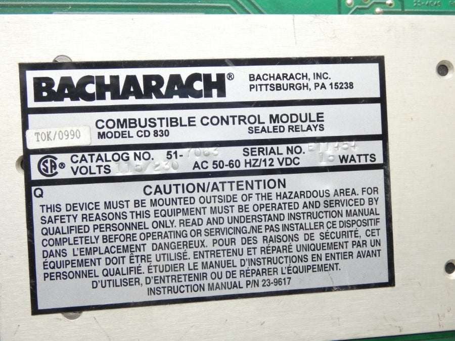 BACHARACH CD830 115/230VAC NSNP