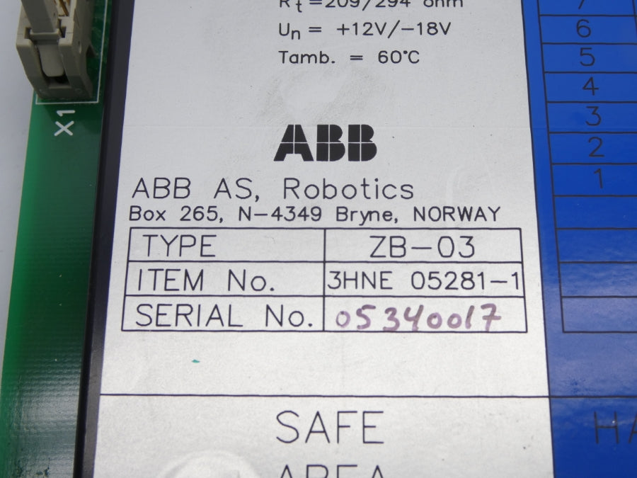 ABB 3HNE05281-1/02 ZB-03 250V NSNP
